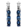 London Blue Topaz 9.25 ctw Inside Out Hoop Earrings in Platinum Over Sterling Silver - Sticky add to cart bar