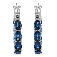 London Blue Topaz 9.25 ctw Inside Out Hoop Earrings in Platinum Over Sterling Silver