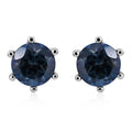 London Blue Topaz Solitaire Stud Earrings in Platinum Over Sterling Silver 2.00 ctw - Sticky add to cart bar