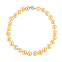 Doorbuster Golden Color Shell Pearl Beaded Necklace 20 Inches in Stainless Steel