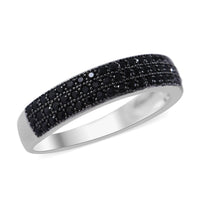 Premium Thai Black Spinel Ring in Rhodium Over Sterling Silver 1.50 ctw