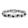 Blue Star Sapphire (DF) and Rainbow Moonstone 22.25 ctw Bracelet in Platinum Over Sterling Silve (7.25 In) - Sticky add to cart bar