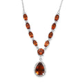 Premium Santa Ana Madeira Citrine and White Zircon Drop Necklace 18-20 Inches in Platinum Over Sterling Silver 4.15 ctw - Sticky add to cart bar