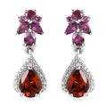 Premium Santa Ana Madeira Citrine and Multi Gemstone Dangle Earrings in Platinum Over Sterling Silver 2.50 ctw - Sticky add to cart bar