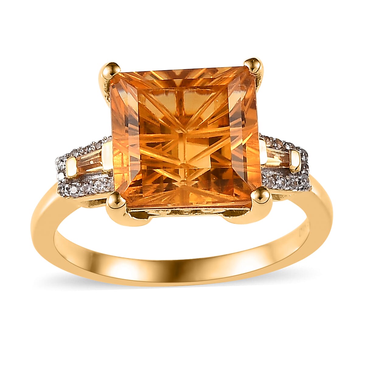 Santa Ana Madeira Citrine and Multi Gemstone Ring in Vermeil Yellow Gold Over Sterling Silver (Size 10.0) 5.15 ctw