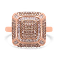 Natural Champagne Diamond Cushion Halo Ring - Sticky add to cart bar