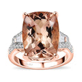 Luxoro 14K Rose Gold AAA Marropino Morganite and G-H I2 Diamond Ring (Size 6.0) 5.90 Grams 10.00 ctw - Sticky add to cart bar