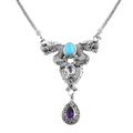 Bali Legacy Premium Sleeping Beauty Turquoise and Multi Gemstone Dragon Necklace 18-19 Inches in Sterling Silver 5.25 ctw - Sticky add to cart bar