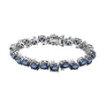 Blue Star Sapphire (DF) and Moissanite Bracelet in Platinum Over Sterling Silver (6.50 In) 33.65 ctw - Sticky add to cart bar