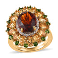 Premium Santa Ana Madeira Citrine and Multi Gemstone Floral Ring in Vermeil Yellow Gold Over Sterling Silver (Size 10.0) 5.15 ctw - Sticky add to cart bar