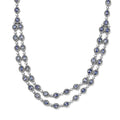 Tanzanite and White Zircon Necklace 18-20 Inches in Platinum Over Sterling Silver 9.30 ctw - Sticky add to cart bar