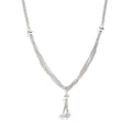 Doorbuster Platinum Over Sterling Silver Multi Layer Tassel Chain Necklace (20 Inches) (14.25 g) - Sticky add to cart bar