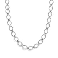 Doorbuster Platinum Over Sterling Silver Flat Fancy Link Chain Necklace 20 Inches 19.55 Grams