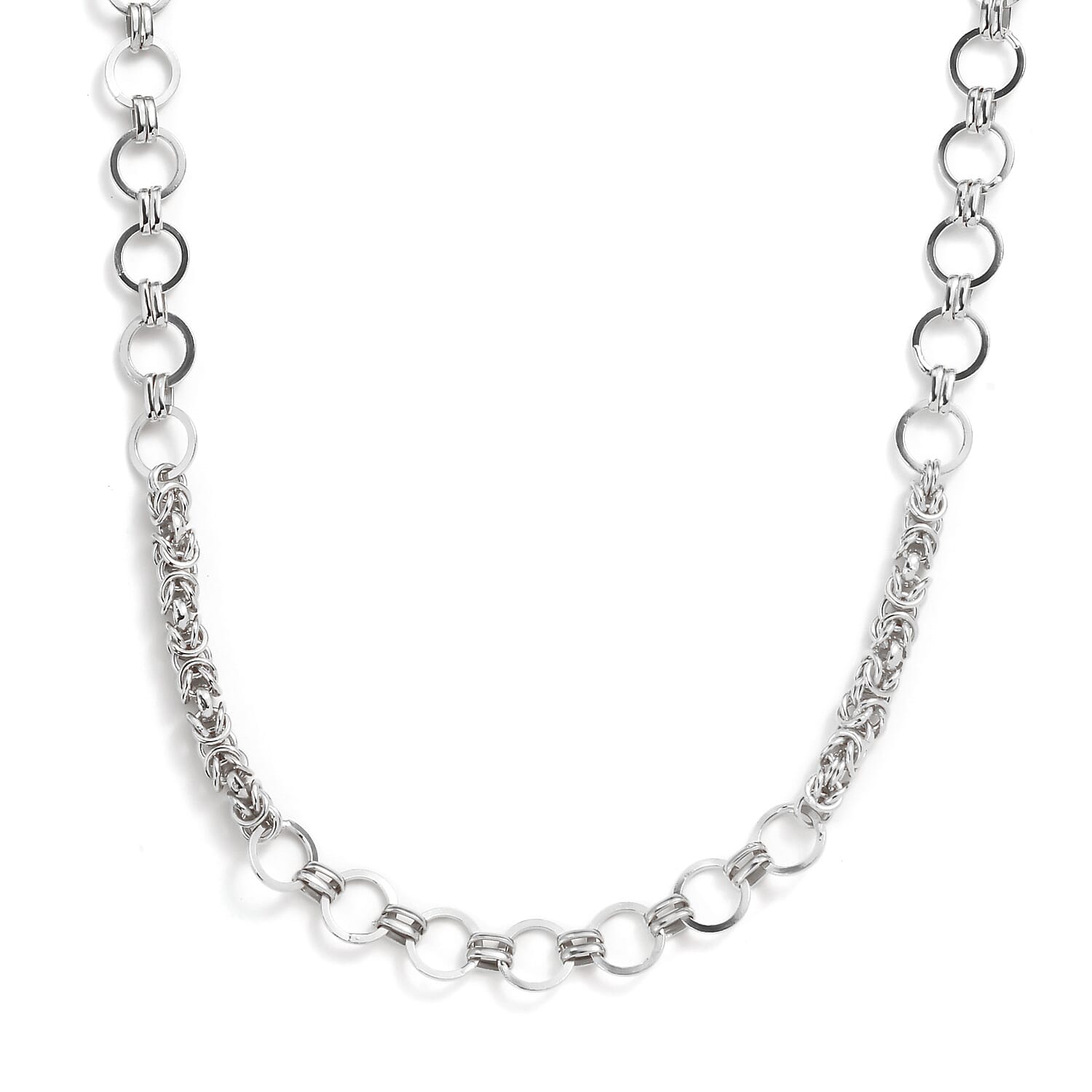 Doorbuster Platinum Over Sterling Silver 8.5mm Fancy Byzantine Link Chain Necklace (20 Inches) (25.50 g)