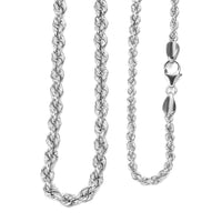 Doorbuster Platinum Over Sterling Silver 5mm Graduating Rope chain Necklace (20 Inches) (30 g)