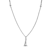 Doorbuster Platinum Over Sterling Silver Oval Link Chain Tassel Necklace 20 Inches 12.75 Grams