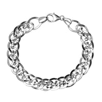 Doorbuster Platinum Over Sterling Silver Fancy Cain Bracelet (7.25 In) 16.60 Grams