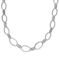 Doorbuster Platinum Over Sterling Silver Fancy Oval Link Chain Necklace (20 Inches) (20.80 g) - Sticky add to cart bar