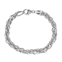 Doorbuster Platinum Over Sterling Silver Interlocking Chain Bracelet (7.25 In) (12.85 g)