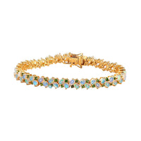 Ethiopian Welo Opal and Chrome Diopside Bracelet in 18K Vermeil YG Over Sterling Silver (8.0 In) 13.44 ctw