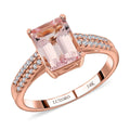 Luxoro 14K Rose Gold AAA Pink Morganite and I2 Diamond Ring 2.35 ctw - Sticky add to cart bar
