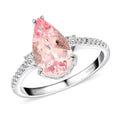 Luxoro 14K White Gold AAA Pink Morganite and I2 Diamond Ring (Size 10.0) 2.15 ctw - Sticky add to cart bar