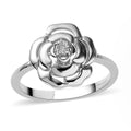 Diamond Accent Floral Ring in Platinum Over Sterling Silver (Size 10.0) - Sticky add to cart bar