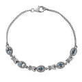 Santa Maria Aquamarine and White Zircon Butterfly Bracelet in Platinum Over Sterling Silver (7.25 In) 2.90 ctw - Sticky add to cart bar