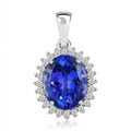 Rhapsody AAAA Tanzanite and E-F VS Diamond 3.00 ctw Halo Pendant without Chain in 950 Platinum - Sticky add to cart bar