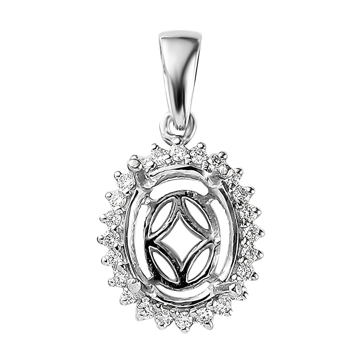 Rhapsody E-F VS Diamond 0.20 ctw Mounting Pendant in 950 Platinum (Ovl 10x8 mm)