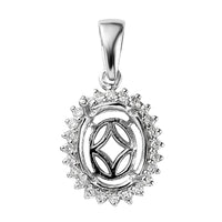 Rhapsody E-F VS Diamond 0.20 ctw Mounting Pendant in 950 Platinum (Ovl 10x8 mm)
