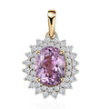 Luxoro 10K Yellow Gold AAA Martha Rocha Kunzite and G-H I3 Diamond Pendant 3.30 ctw - Sticky add to cart bar