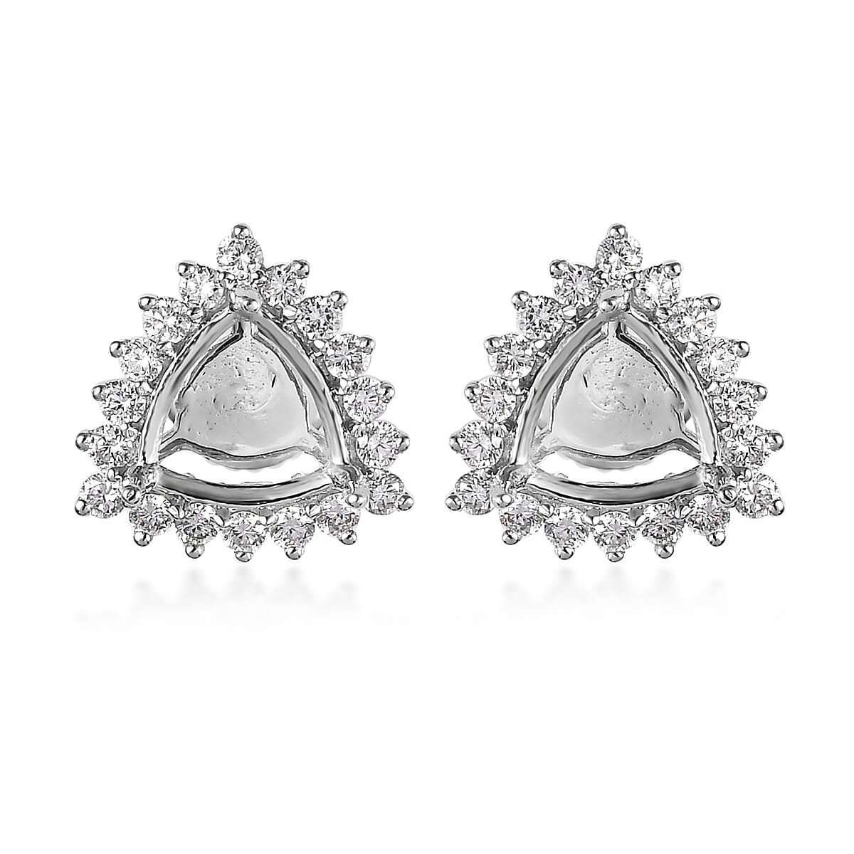 Rhapsody 950 Platinum E-F VS Diamond Stud Earrings 0.50 ctw