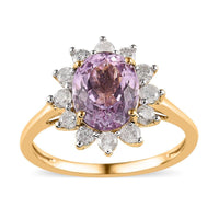 Luxoro 14K Yellow Gold AAA Martha Rocha Kunzite, Diamond (G-H, I3) (0.55 cts) Ring (Size 7.0) 3.15 ctw