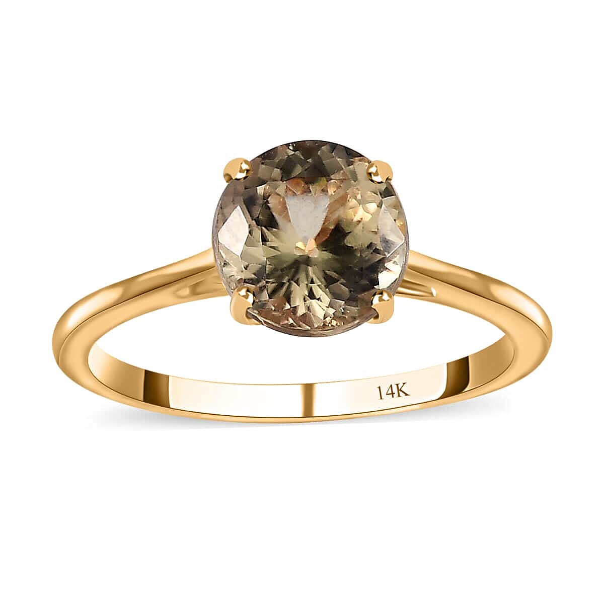 Luxoro 14K Yellow Gold AAA Turkizite Solitaire Ring (Size 7.0) 2.20 ctw