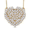 GP Special Valentine Collection White Zircon Heart Necklace 18 Inches in Vermeil Yellow Gold Over Sterling Silver 6.65 ctw - Sticky add to cart bar