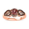 Blush Apatite, White and Champagne Zircon Ring in Vermeil Rose Gold Over Sterling Silver (Size 10.0) 1.00 ctw - Sticky add to cart bar