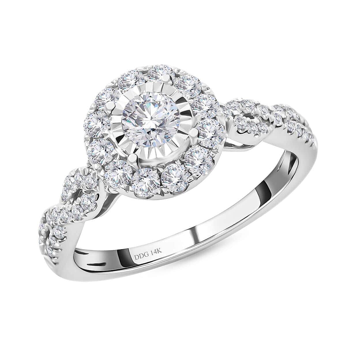 14K White Gold G SI1 Diamond Ring 0.75 ctw