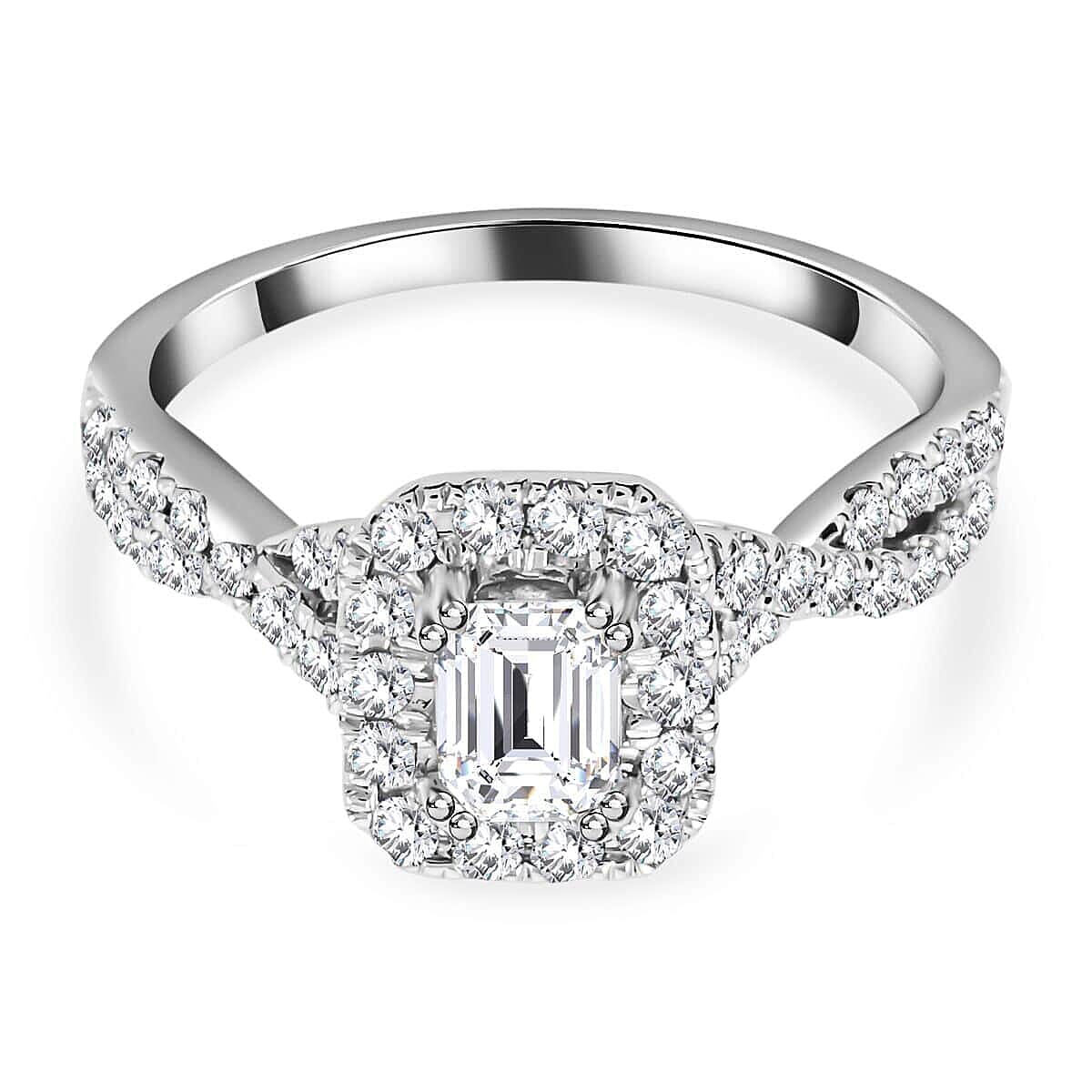 14K White Gold G-H SI2-VS2 Diamond Ring 1.50 ctw