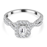 14K White Gold G-H SI2-VS2 Diamond Ring 1.50 ctw