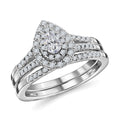 14K White Gold Diamond (G-H, SI1-SI2) Bridal Set (Size 7.0) (4.65 g) 0.60 ctw - Sticky add to cart bar