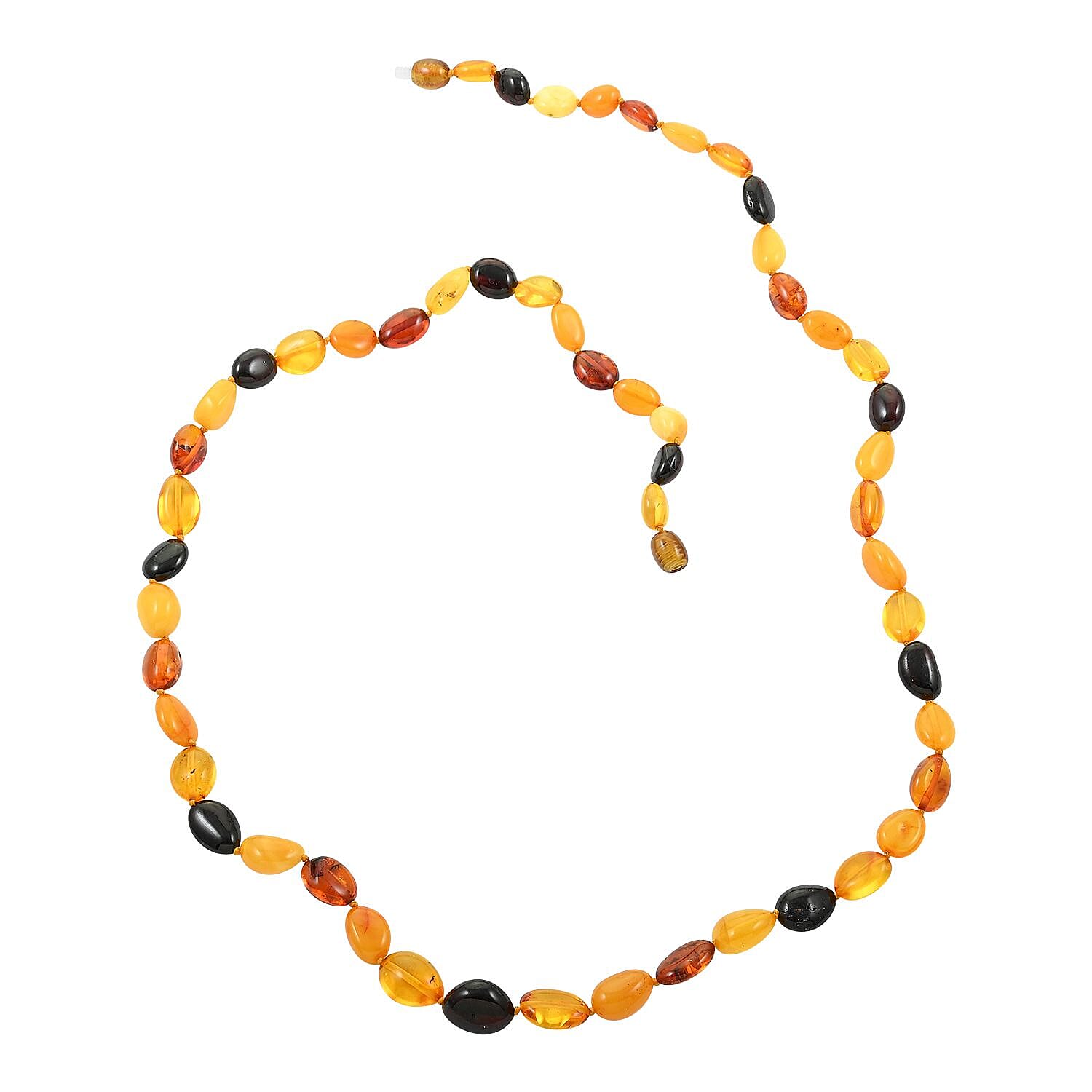 Baltic Amber Flat Beads Necklace 26 Inches