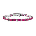 Doorbuster Niassa Ruby (FF), White Zircon Bracelet in Platinum Over Sterling Silver (6.50 In) (Del. in 5-7 Days) 18.00 ctw - Sticky add to cart bar