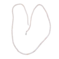 Premium Freshwater Pearl 8-9mm Necklace 36 Inches in Rhodium Over Sterling Silver