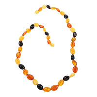 Multi Color Amber Beaded Necklace 22 Inches