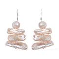 Freshwater Pearl Earrings in Rhodium Over Sterling Silver - Sticky add to cart bar