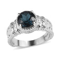 London Blue Topaz Solitaire Ring in Stainless Steel (Size 10.0) 2.35 ctw - Sticky add to cart bar