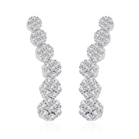 Diamond Earrings in Platinum Over Sterling Silver 0.50 ctw