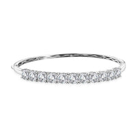 Moissanite (Rnd 6.5mm) Bangle Bracelet in Platinum Over Sterling Silver (6.50 In) 11.00 ctw