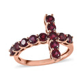 Premium Anthill Garnet Cross Ring in Vermeil Rose Gold Over Sterling Silver (Size 10.0) 1.75 ctw - Sticky add to cart bar